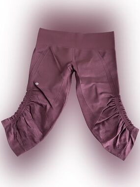 lululemon athletica Ruched Capri Crop Leggings - Plum